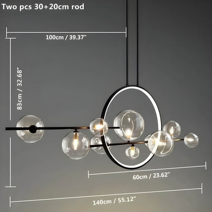 ELARA | Modern Glass Ball Chandeliers, LED, Dimmable Options