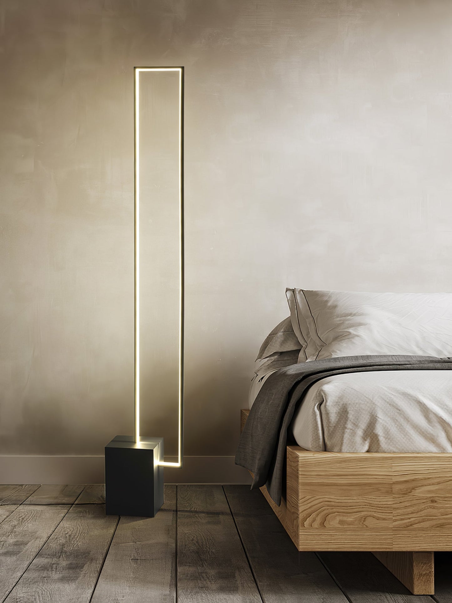 Edge Floor Lamp with Integrated LED - Modern Black Design