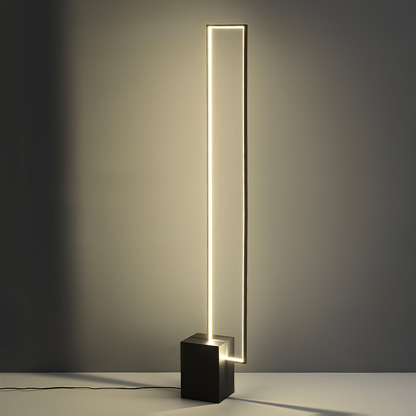 Edge Floor Lamp with Integrated LED - Modern Black Design