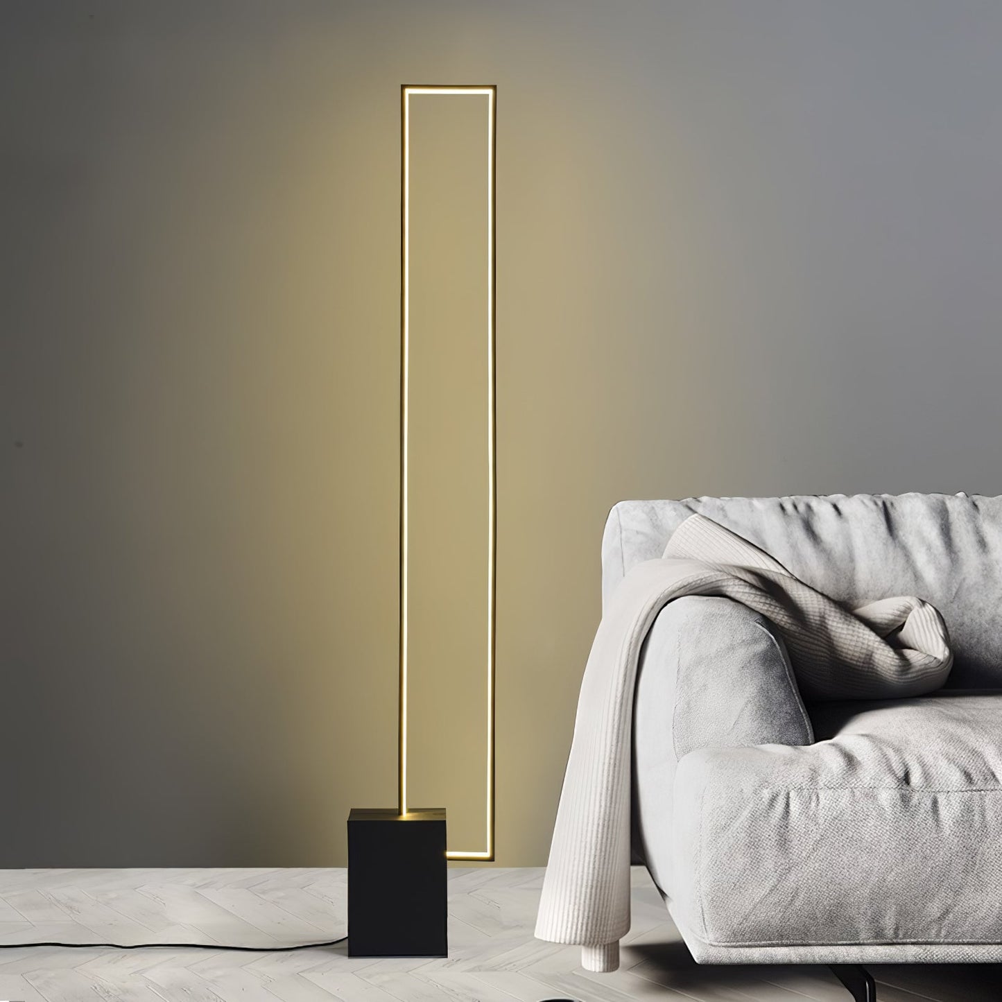 Edge Floor Lamp with Integrated LED - Modern Black Design