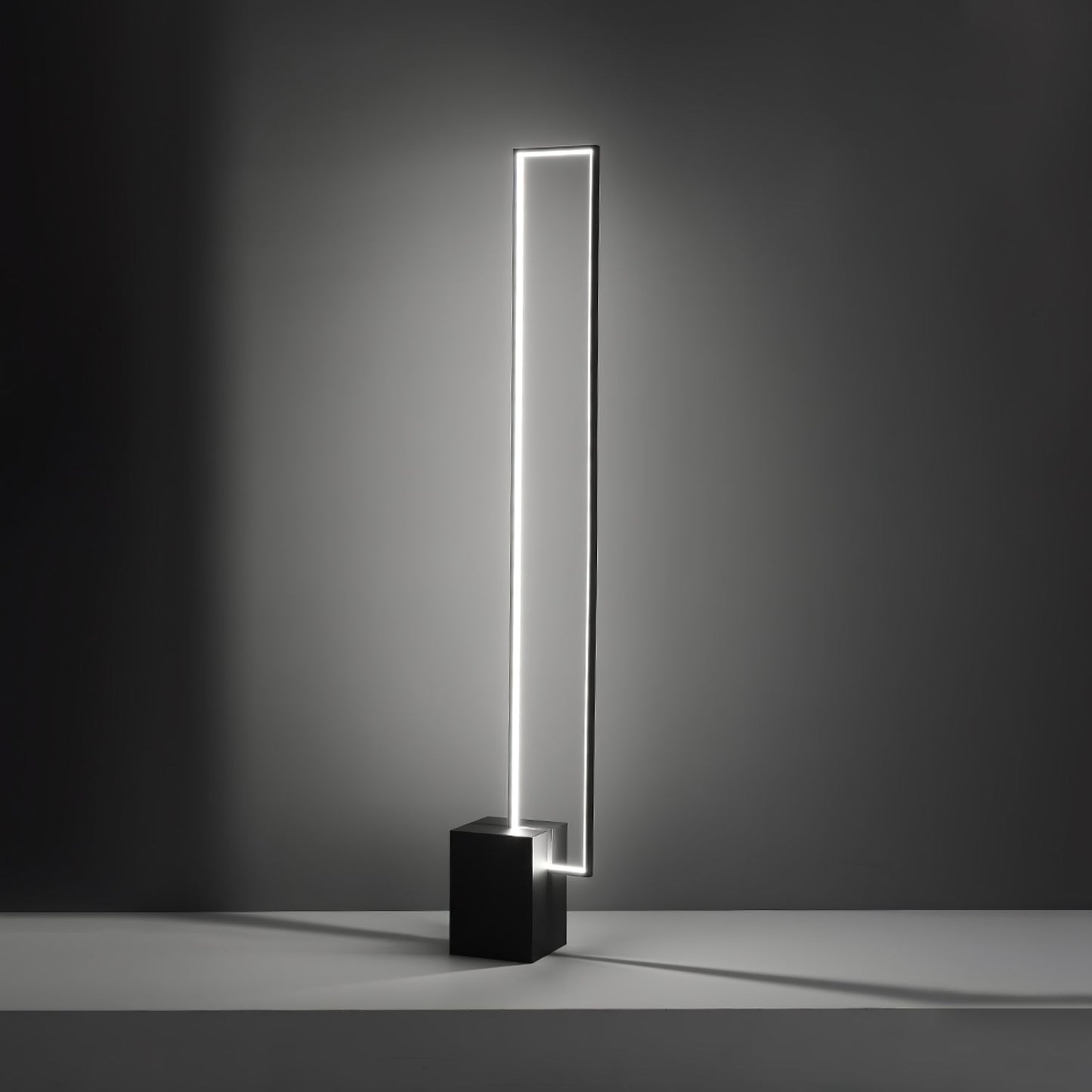 Edge Floor Lamp with Integrated LED - Modern Black Design