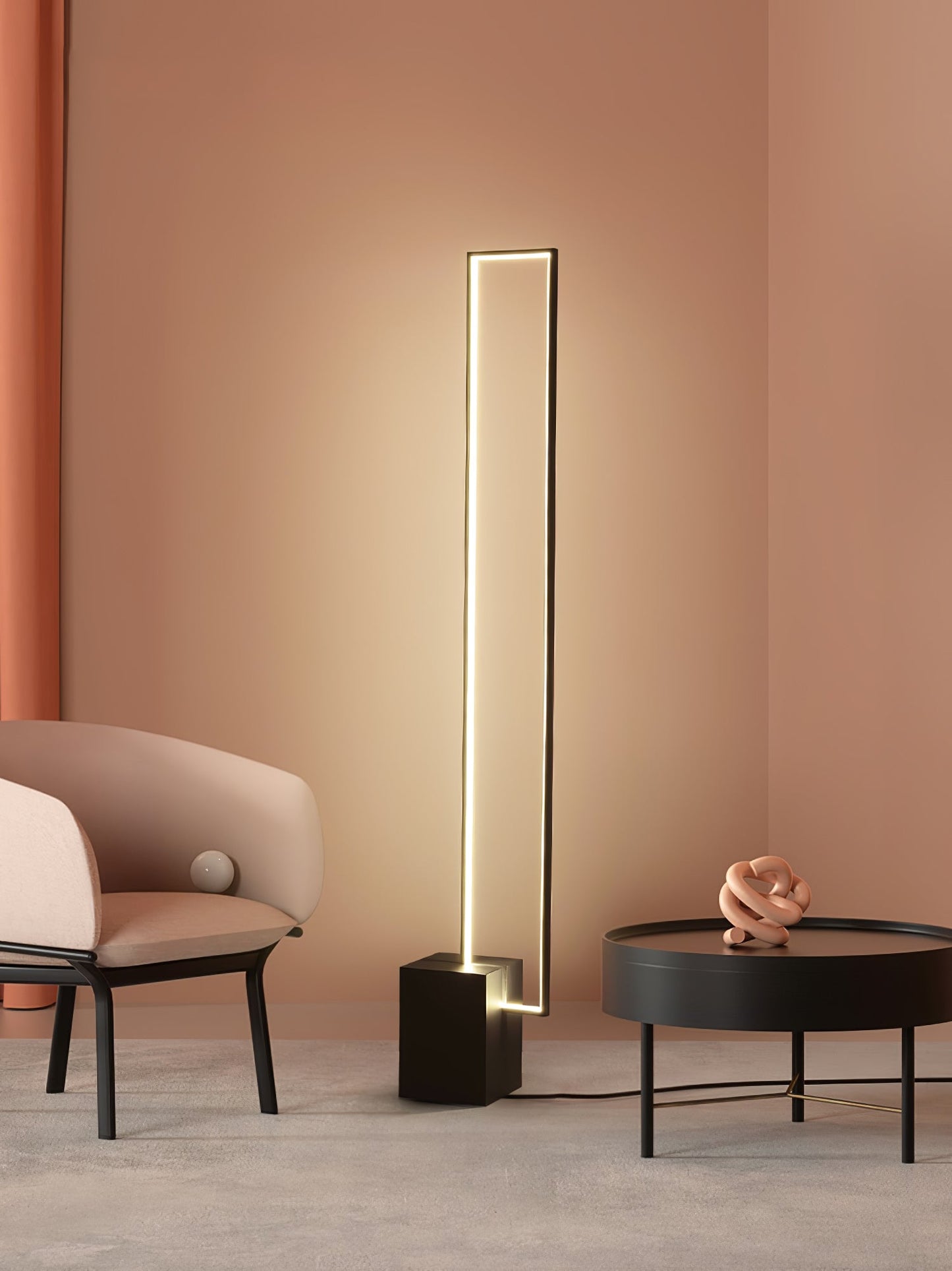 Edge Floor Lamp with Integrated LED - Modern Black Design