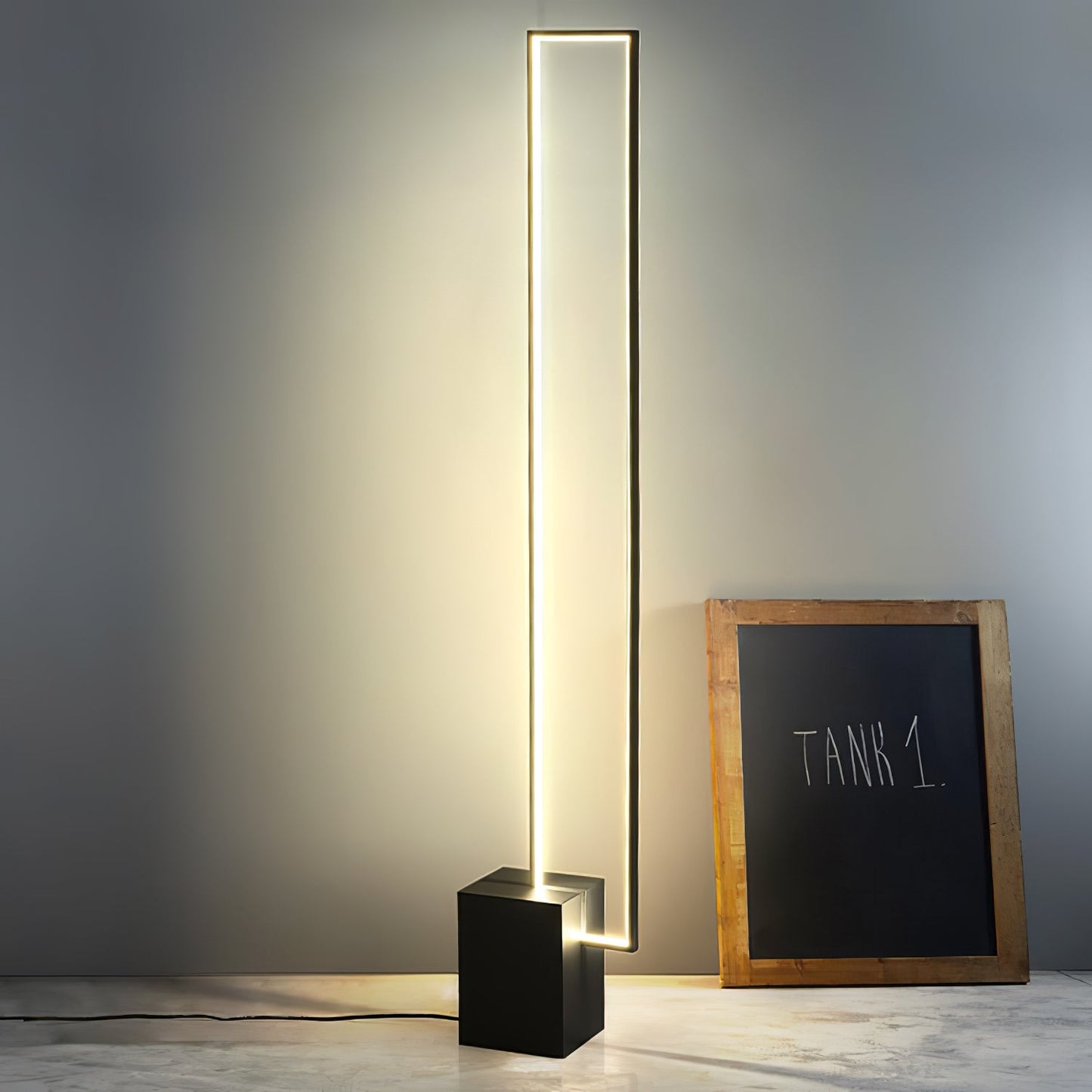 Edge Floor Lamp with Integrated LED - Modern Black Design