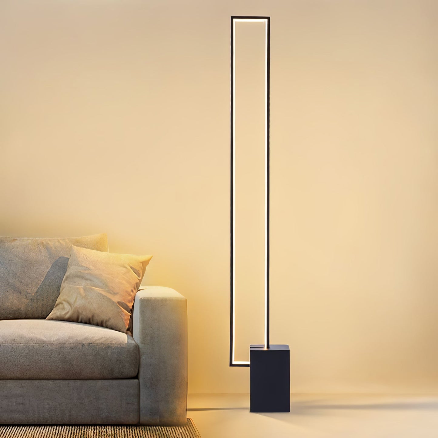 Edge Floor Lamp with Integrated LED - Modern Black Design