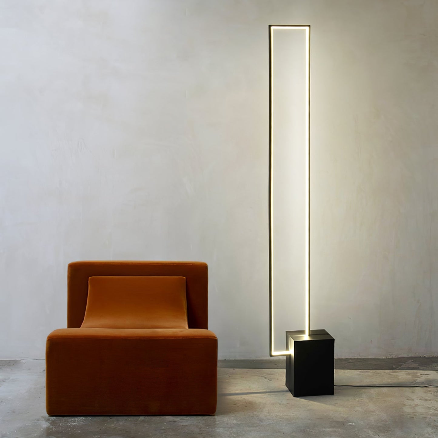 Edge Floor Lamp with Integrated LED - Modern Black Design