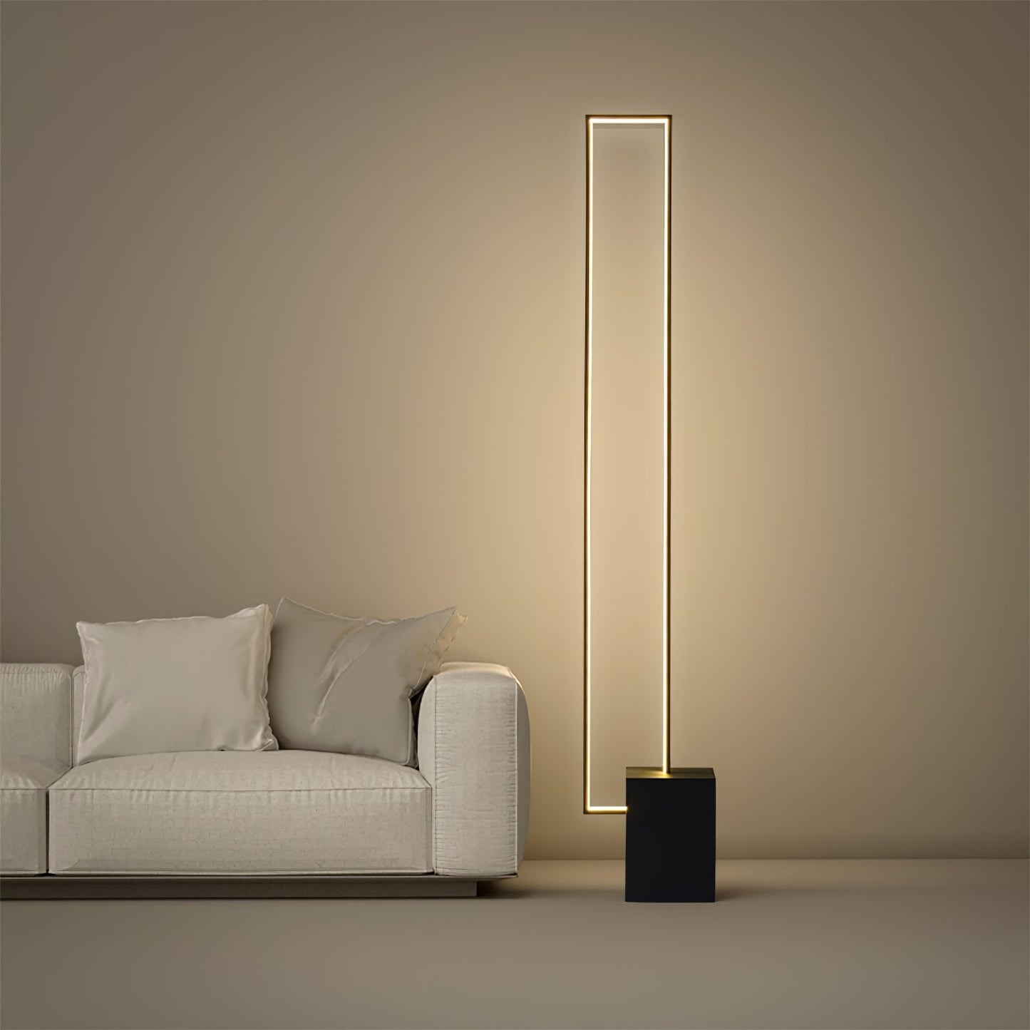 Edge Floor Lamp with Integrated LED - Modern Black Design