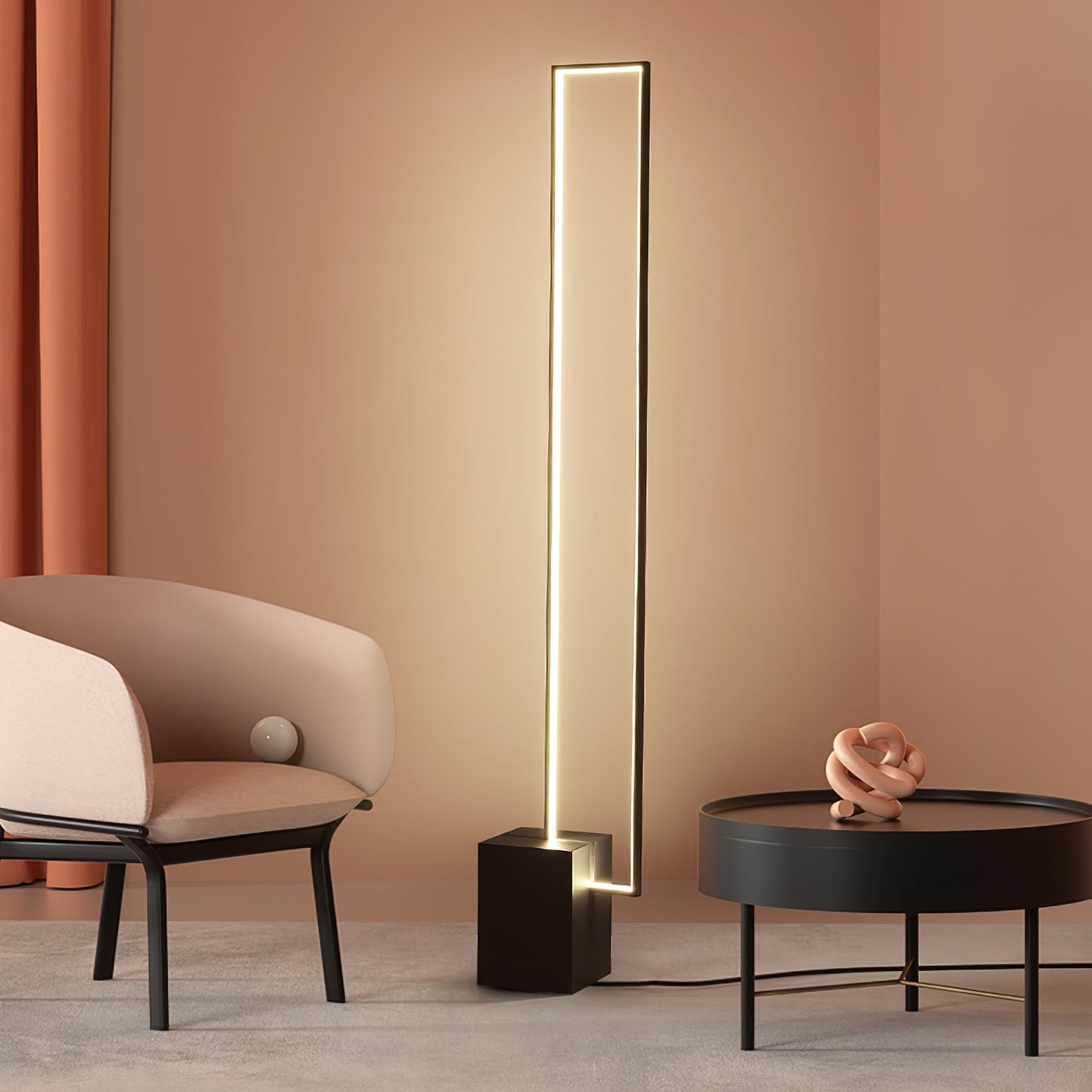 Edge Floor Lamp with Integrated LED - Modern Black Design