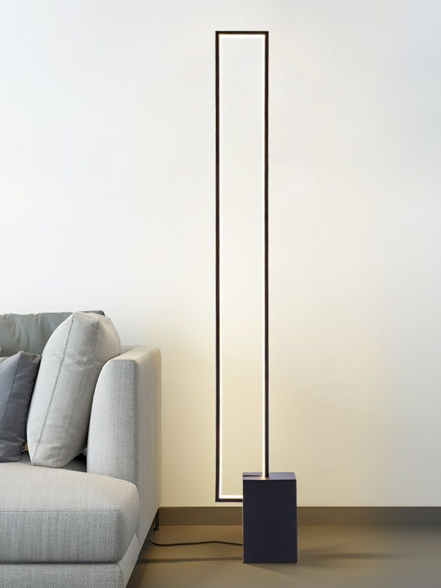 Edge Floor Lamp with Integrated LED - Modern Black Design