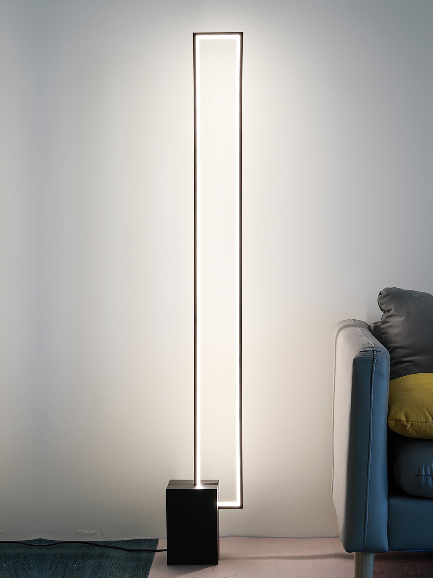 Edge Floor Lamp with Integrated LED - Modern Black Design