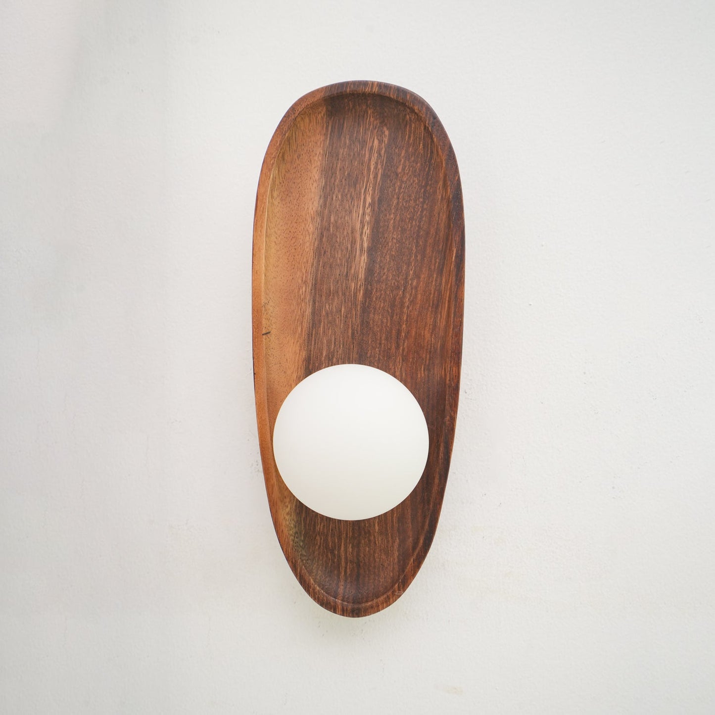 Eivor Wall Lamp - Handmade Wood and Glass Sconce LED