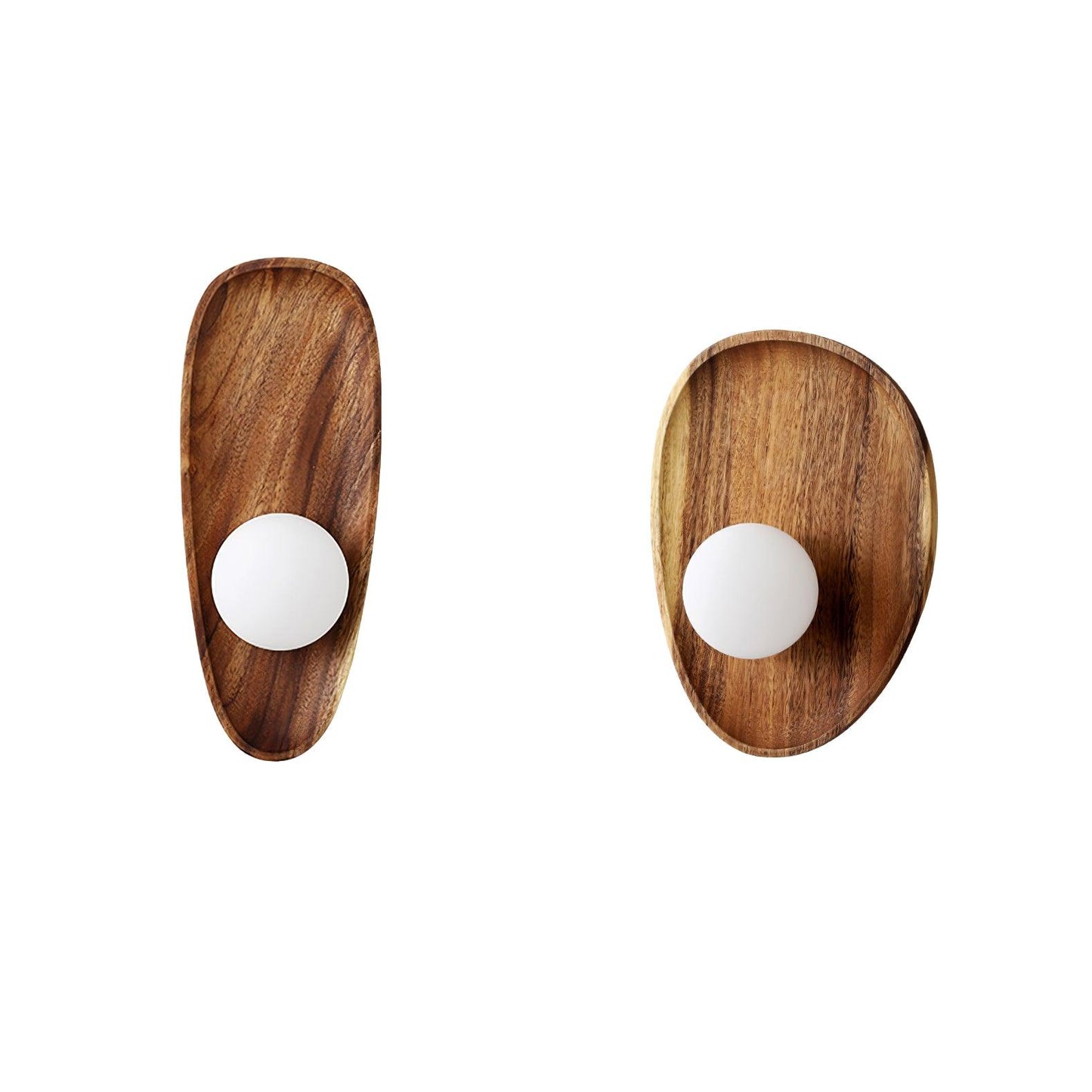 Eivor Wall Lamp - Handmade Wood and Glass Sconce LED