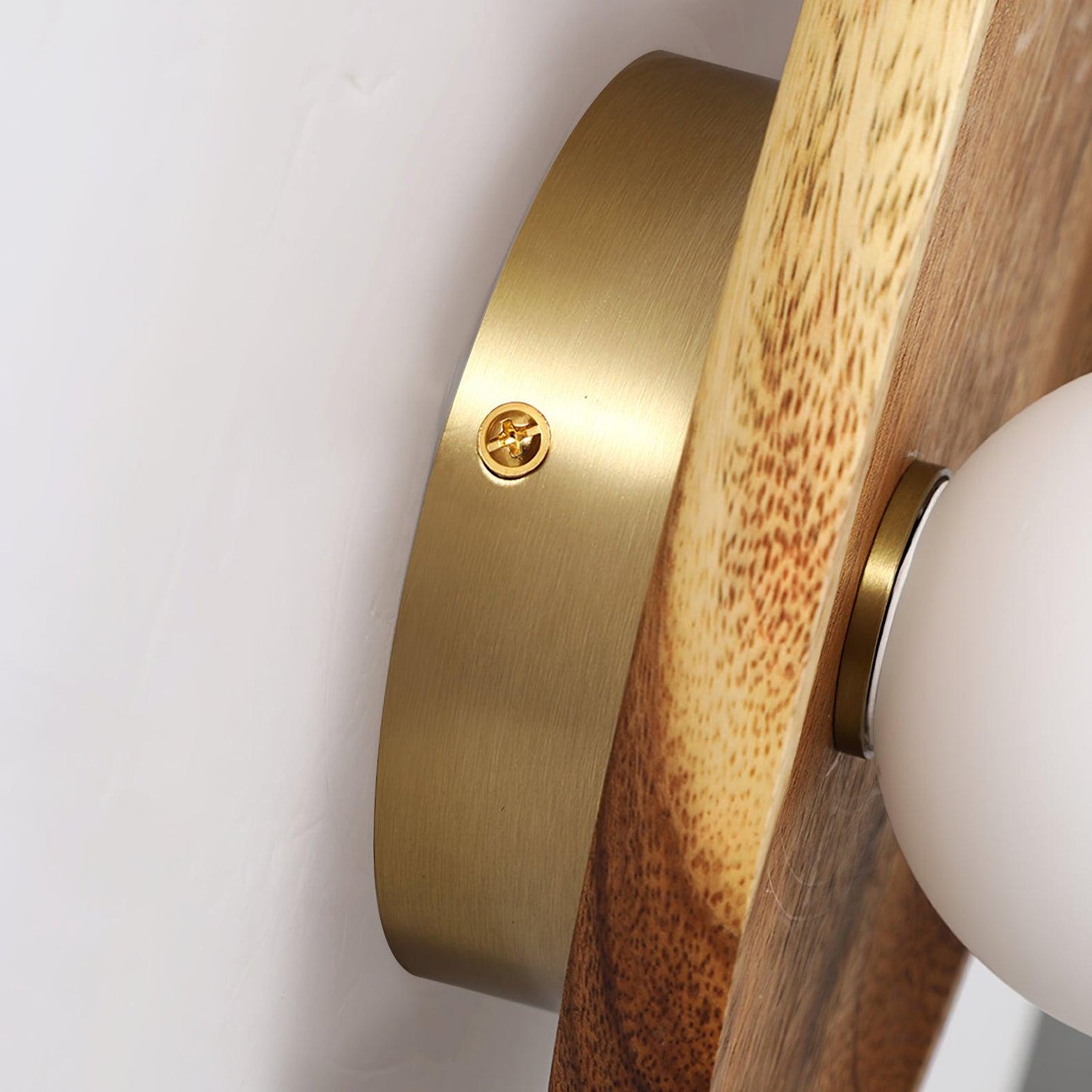 Eivor Wall Lamp - Handmade Wood and Glass Sconce LED
