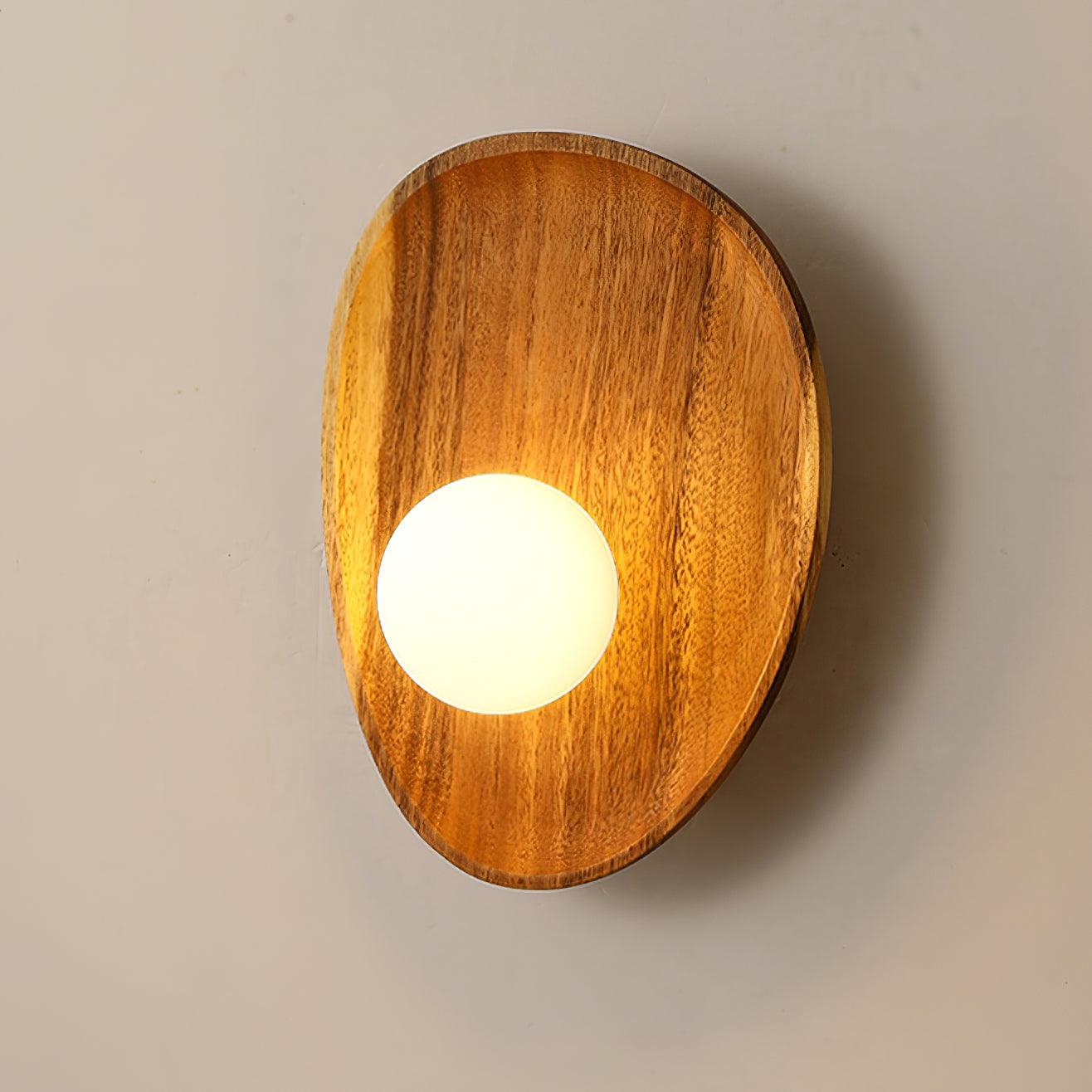 Eivor Wall Lamp - Handmade Wood and Glass Sconce LED