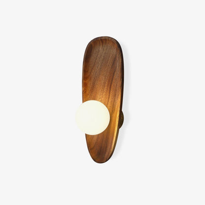 Eivor Wall Lamp - Handmade Wood and Glass Sconce LED
