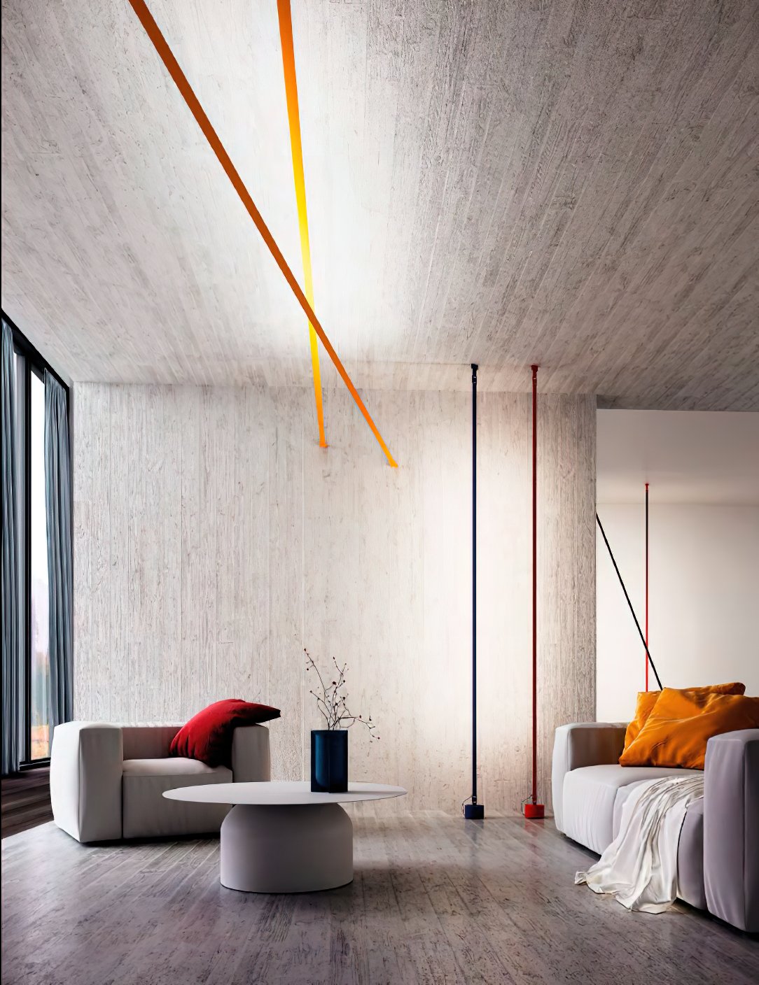 Elastica Arbitrary Floor Lamp with Adjustable LED Light