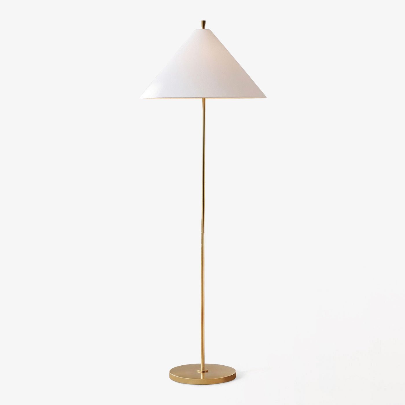 Ellis Floor Lamp with Brass Frame and White Shade