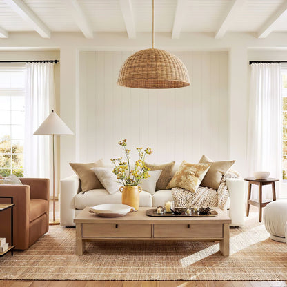 Ellis Floor Lamp with Brass Frame and White Shade