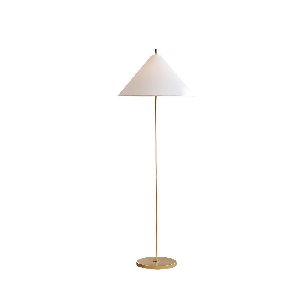 Ellis Floor Lamp with Brass Frame and White Shade