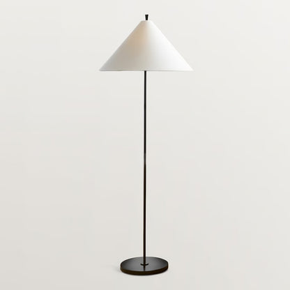 Ellis Floor Lamp with Brass Frame and White Shade