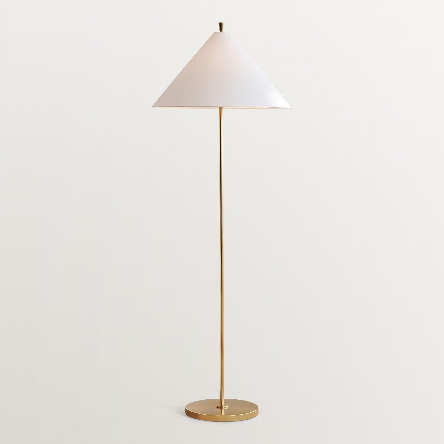 Ellis Floor Lamp with Brass Frame and White Shade