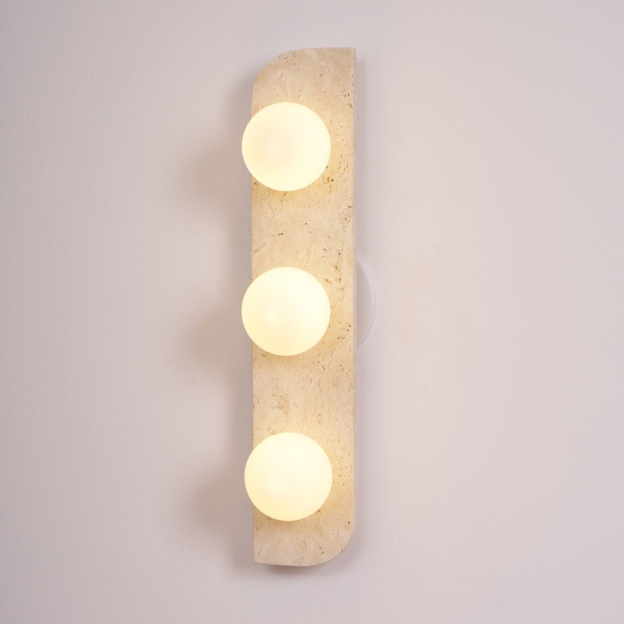 Elysian Travertine Wall Light with LED Glass Globes
