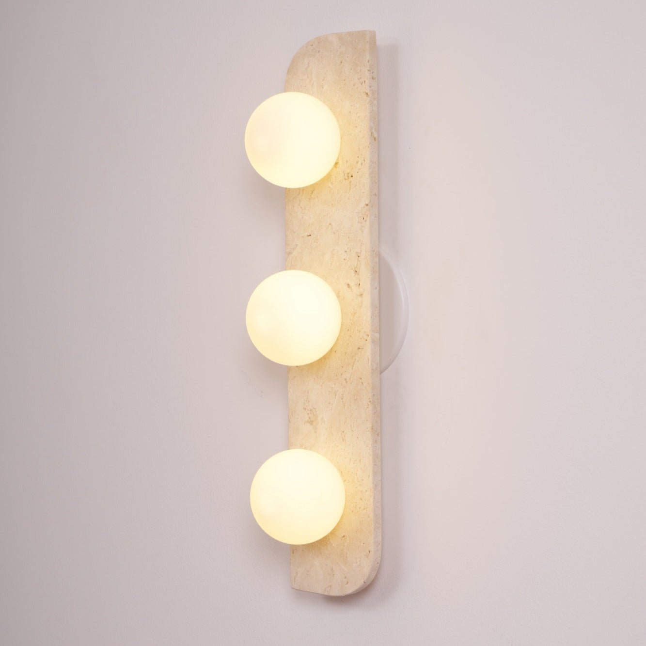 Elysian Travertine Wall Light with LED Glass Globes
