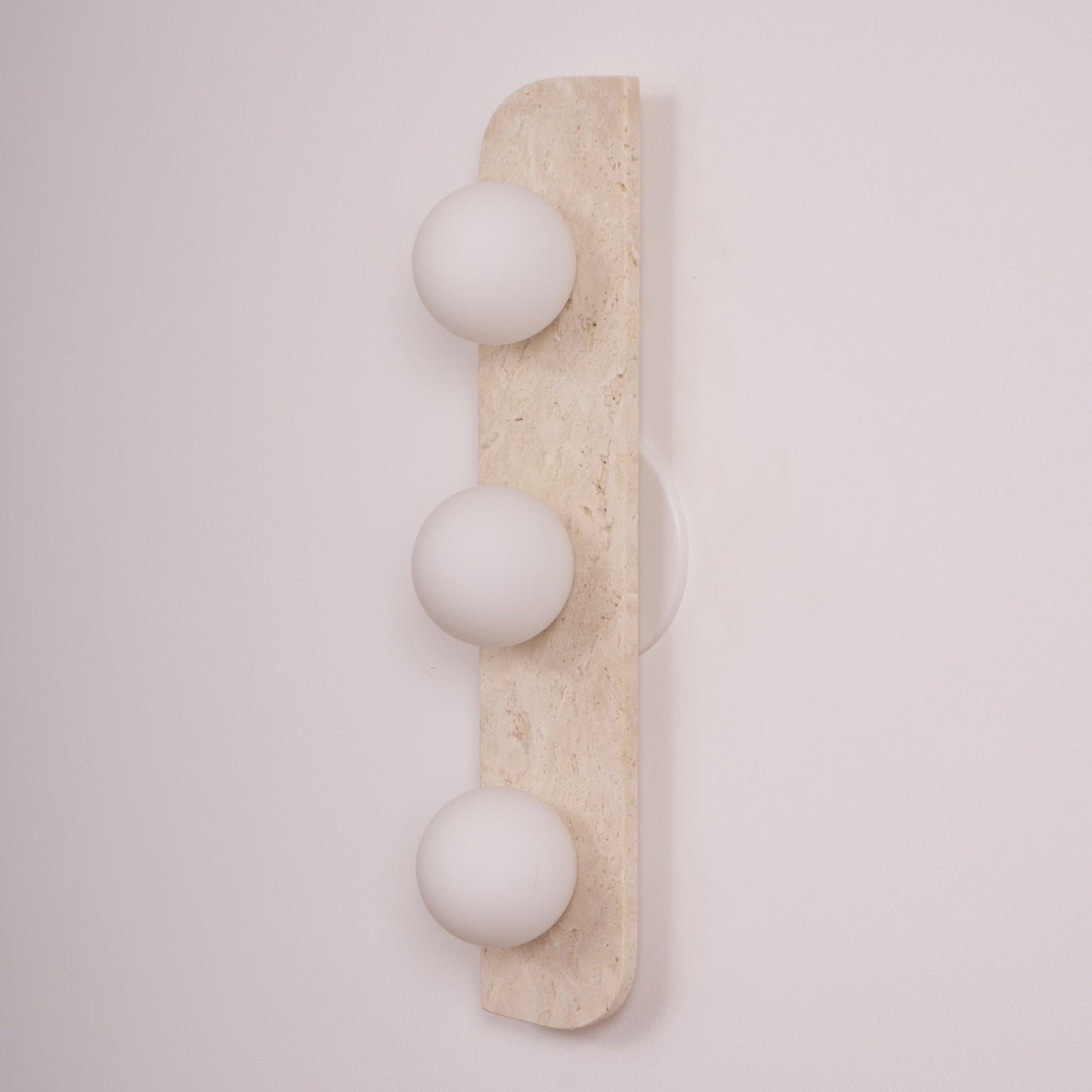 Elysian Travertine Wall Light with LED Glass Globes