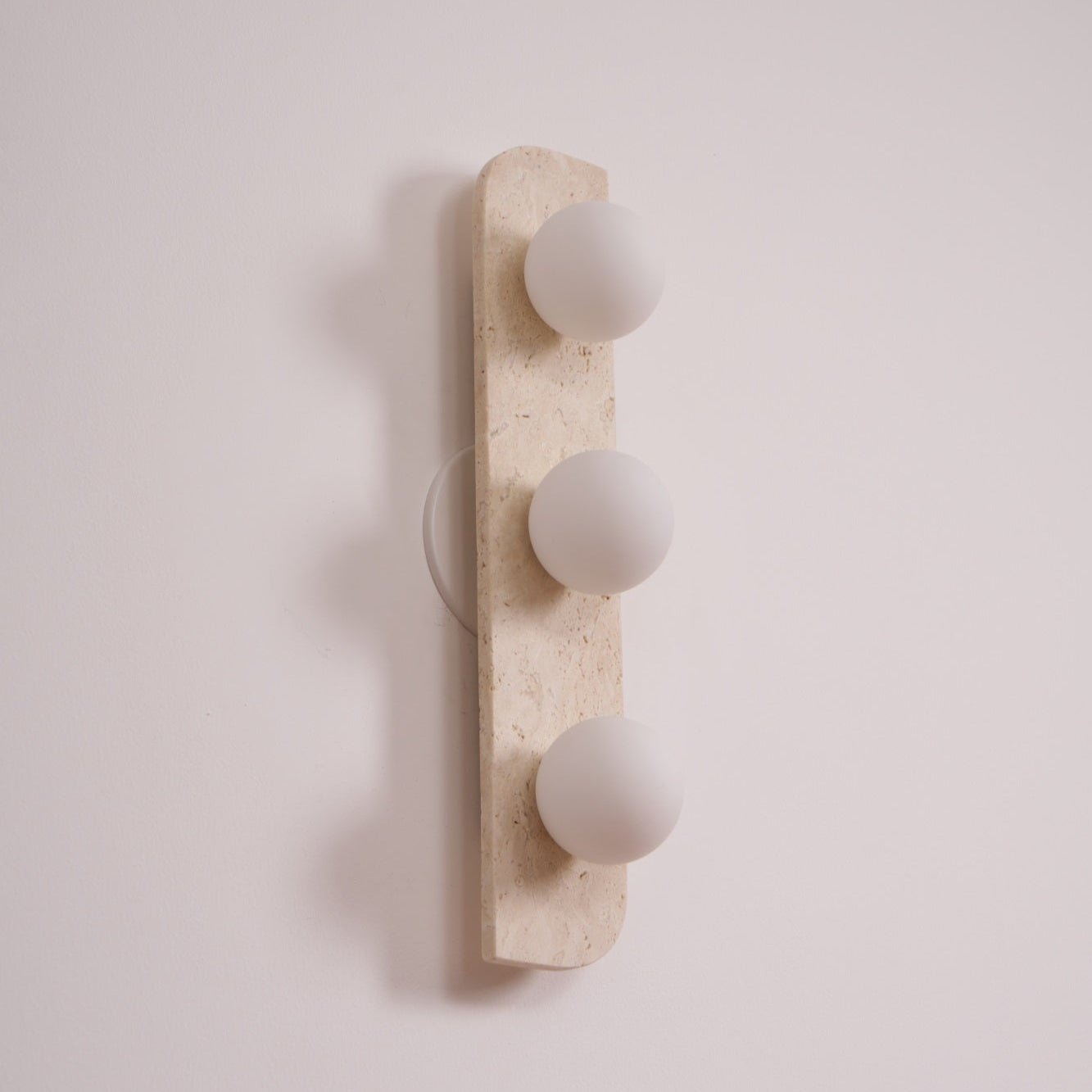 Elysian Travertine Wall Light with LED Glass Globes