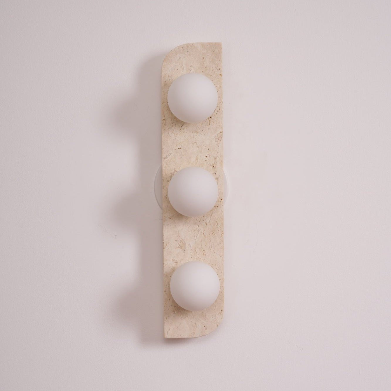 Elysian Travertine Wall Light with LED Glass Globes