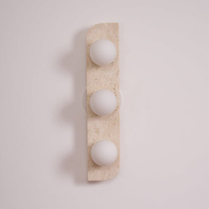 Elysian Travertine Wall Light with LED Glass Globes
