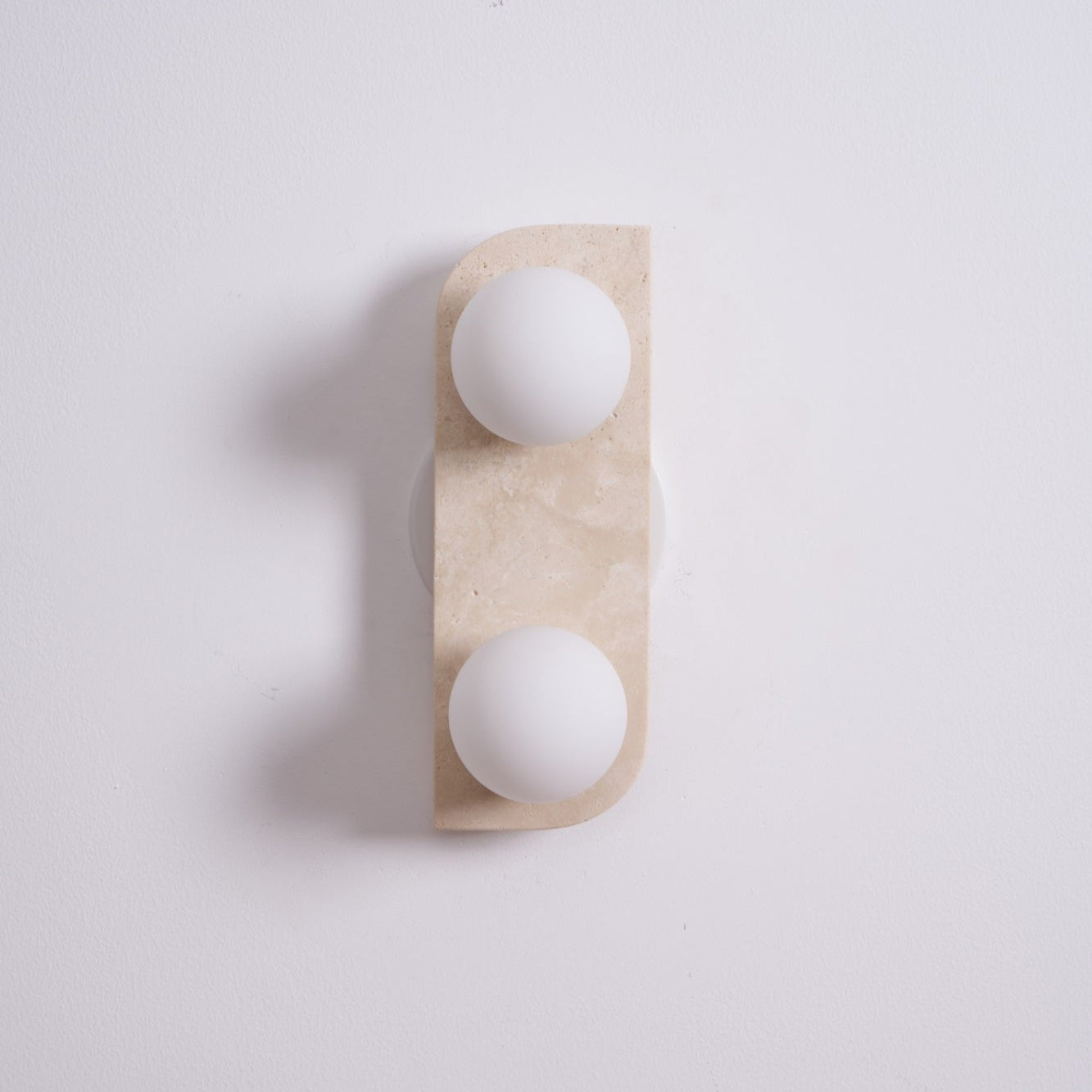 Elysian Travertine Wall Light with LED Glass Globes
