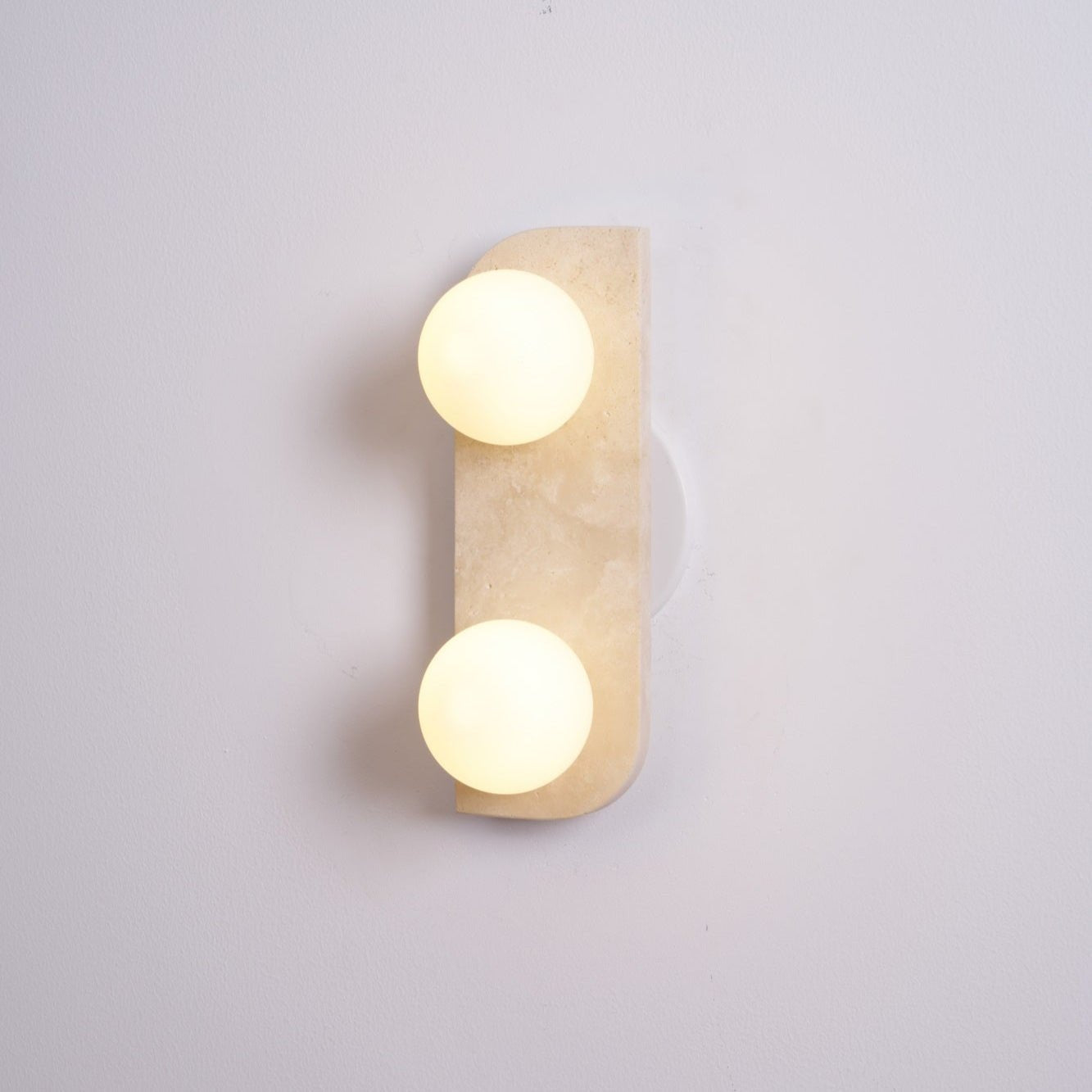 Elysian Travertine Wall Light with LED Glass Globes