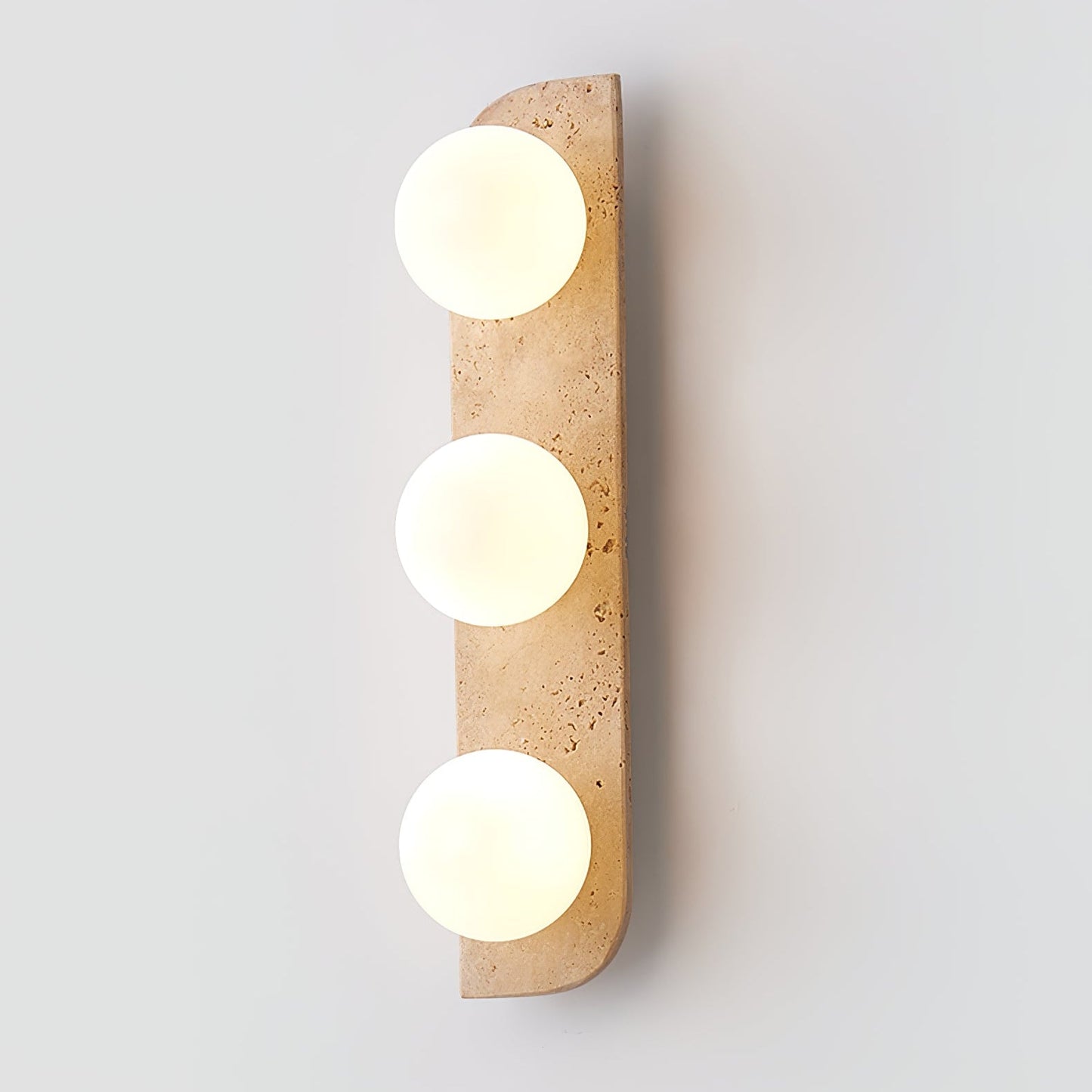 Elysian Travertine Wall Light with LED Glass Globes