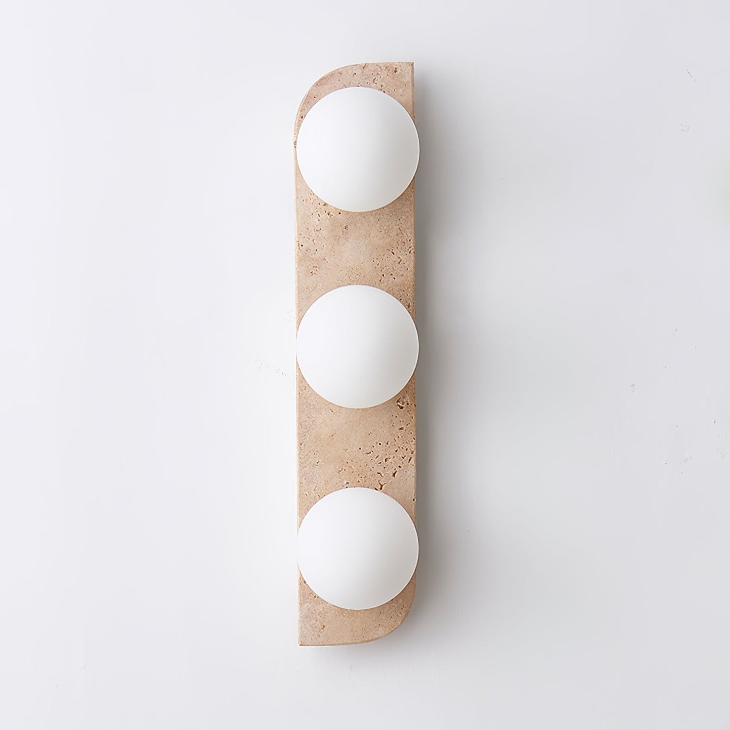 Elysian Travertine Wall Light with LED Glass Globes