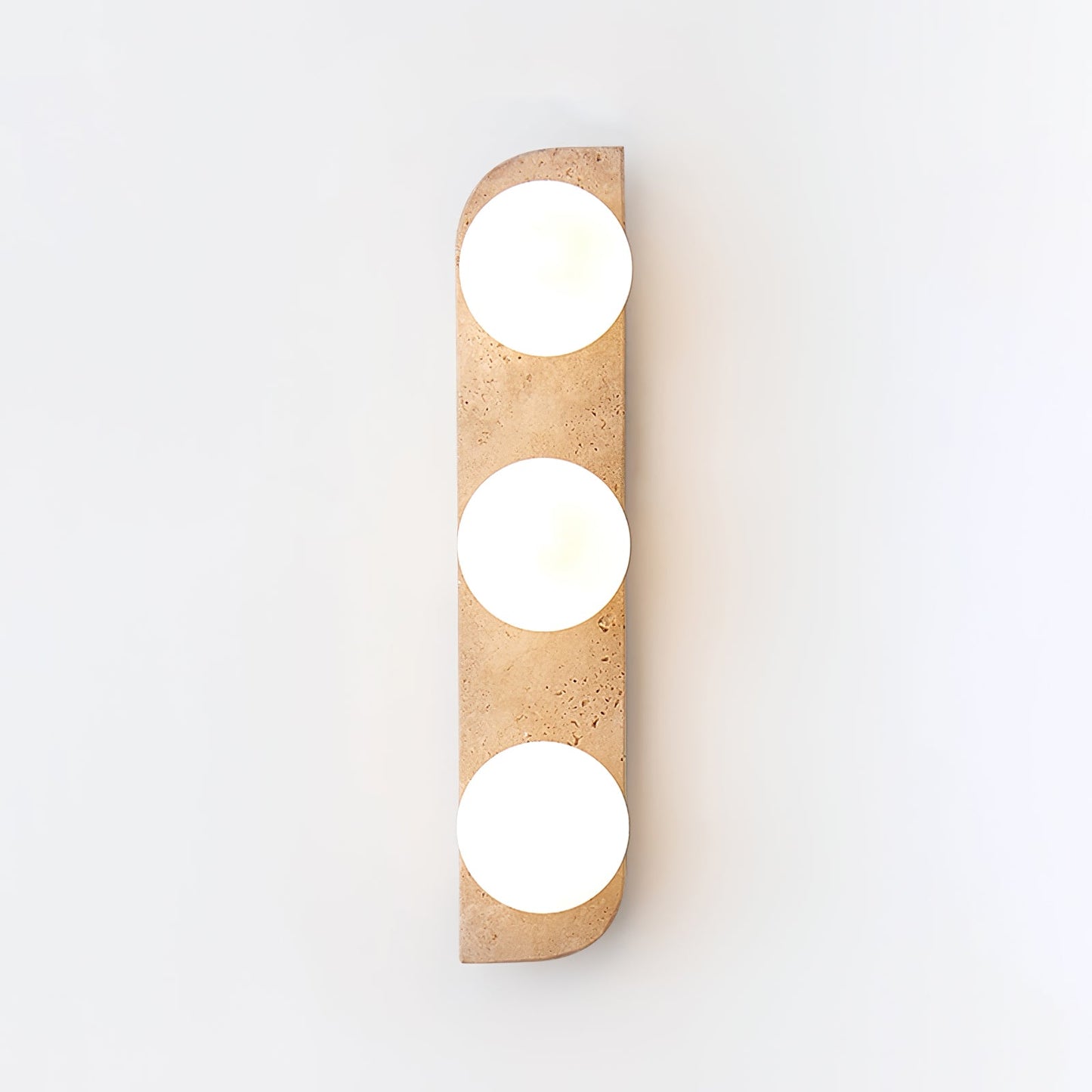 Elysian Travertine Wall Light with LED Glass Globes