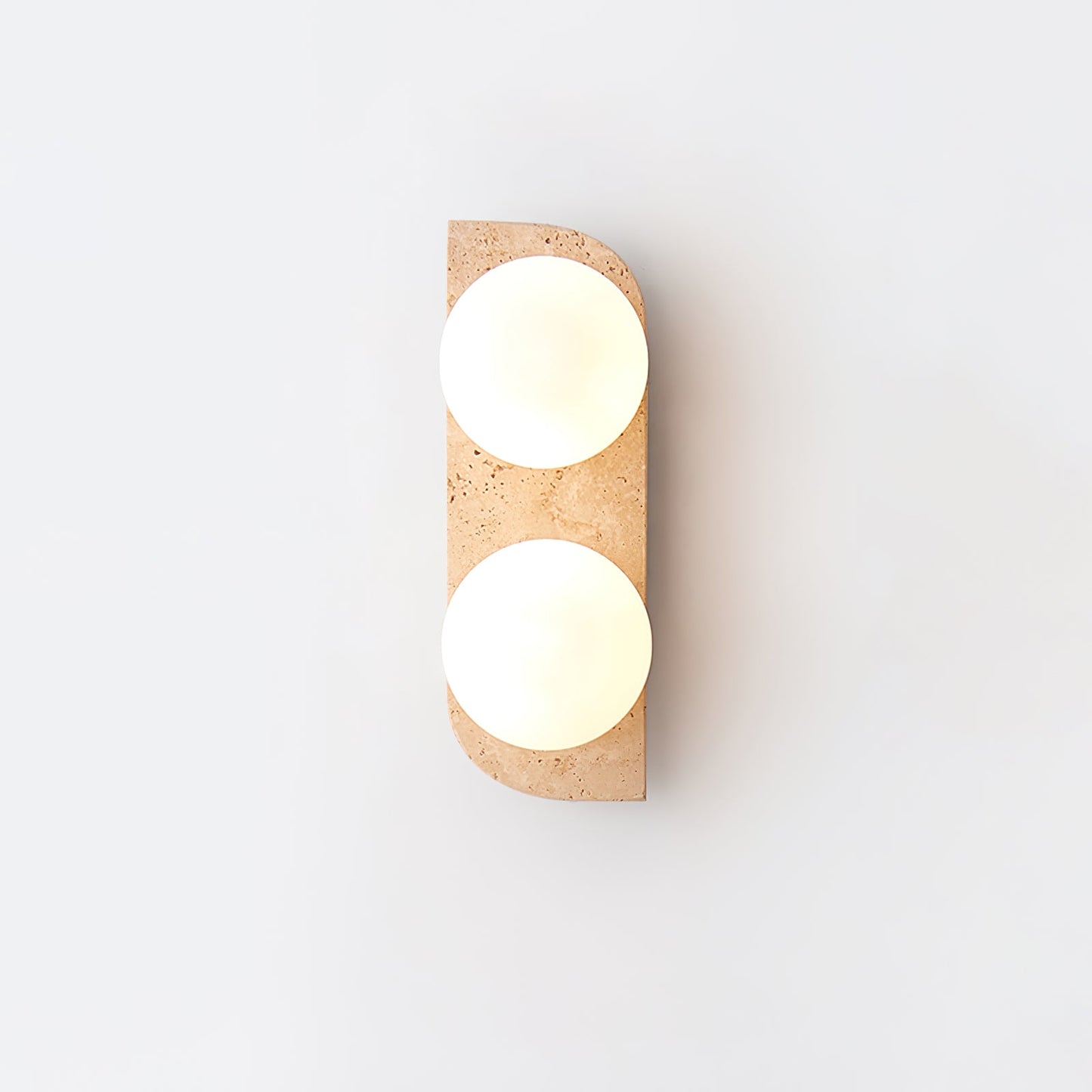 Elysian Travertine Wall Light with LED Glass Globes