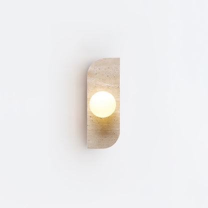 Elysian Travertine Wall Light with LED Glass Globes