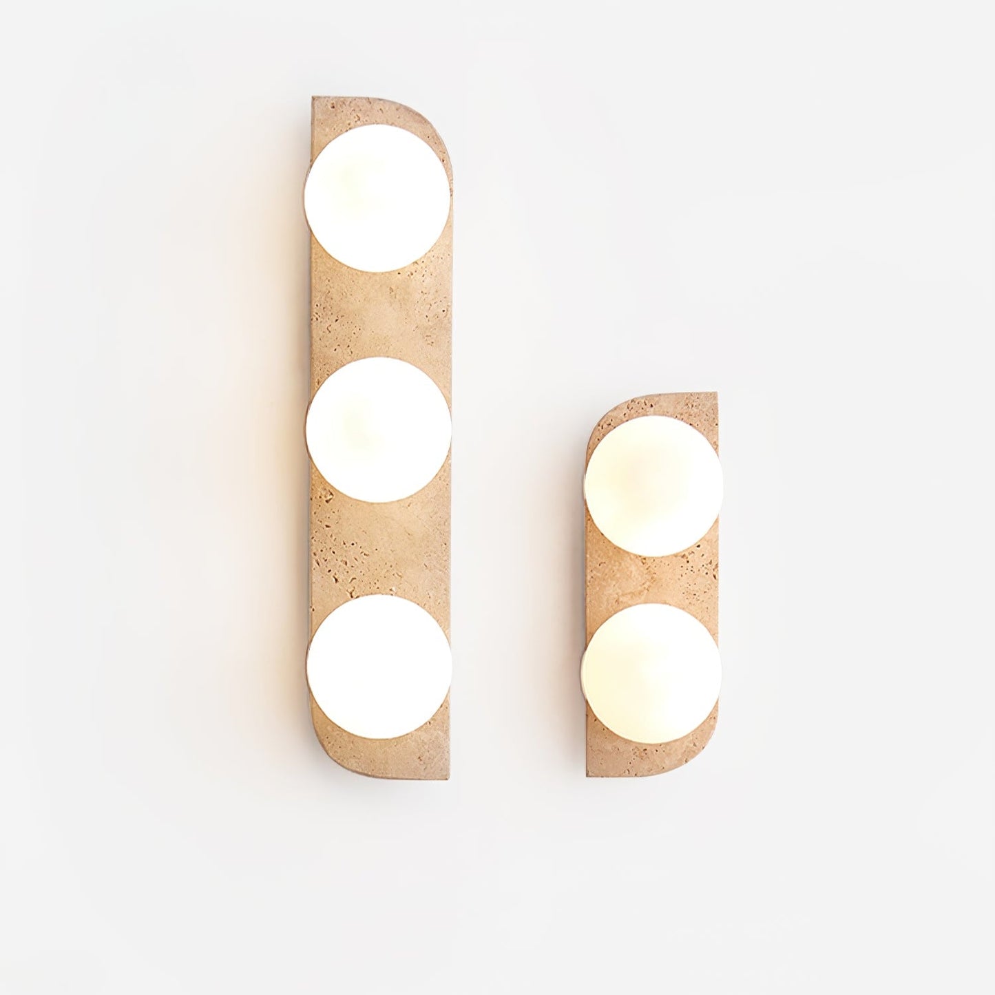 Elysian Travertine Wall Light with LED Glass Globes