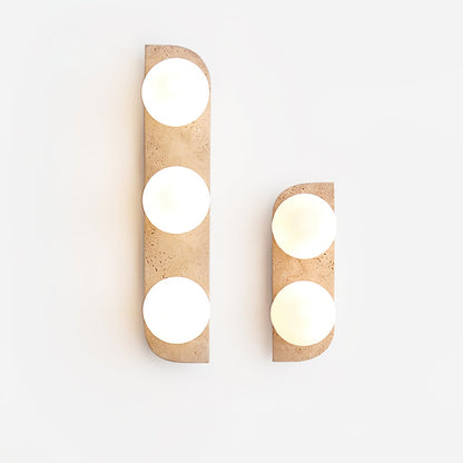 Elysian Travertine Wall Light with LED Glass Globes