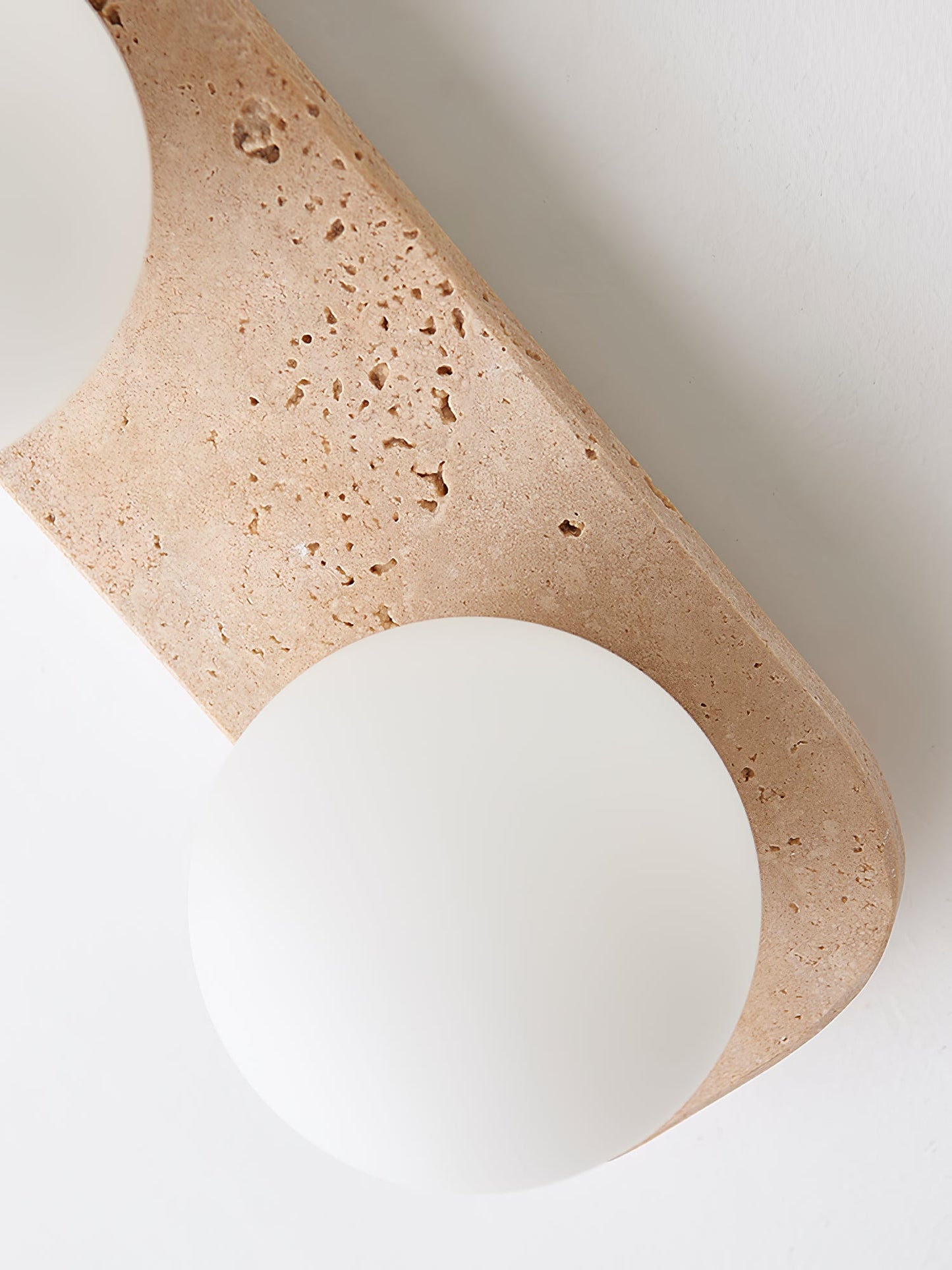 Elysian Travertine Wall Light with LED Glass Globes