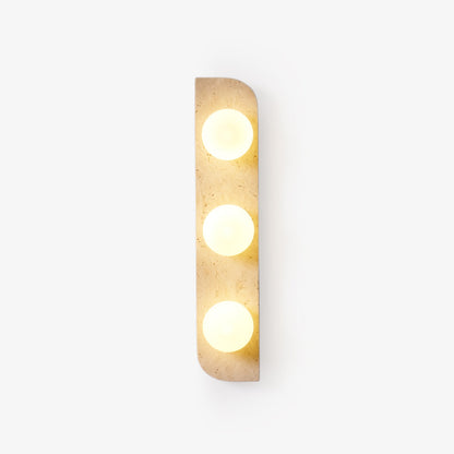 Elysian Travertine Wall Light with LED Glass Globes