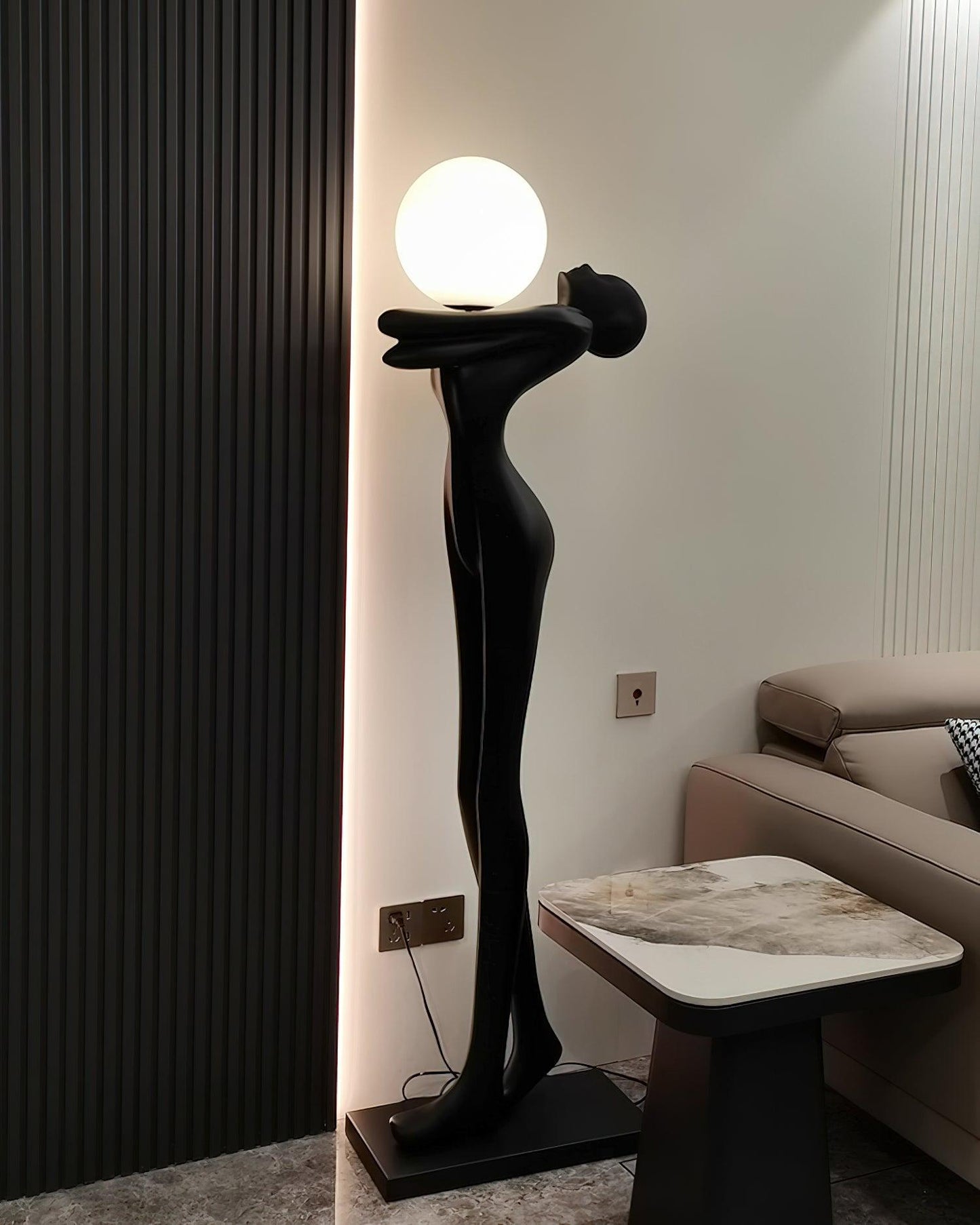 Embrace Ball Sculpture Floor Lamp - Modern LED Design