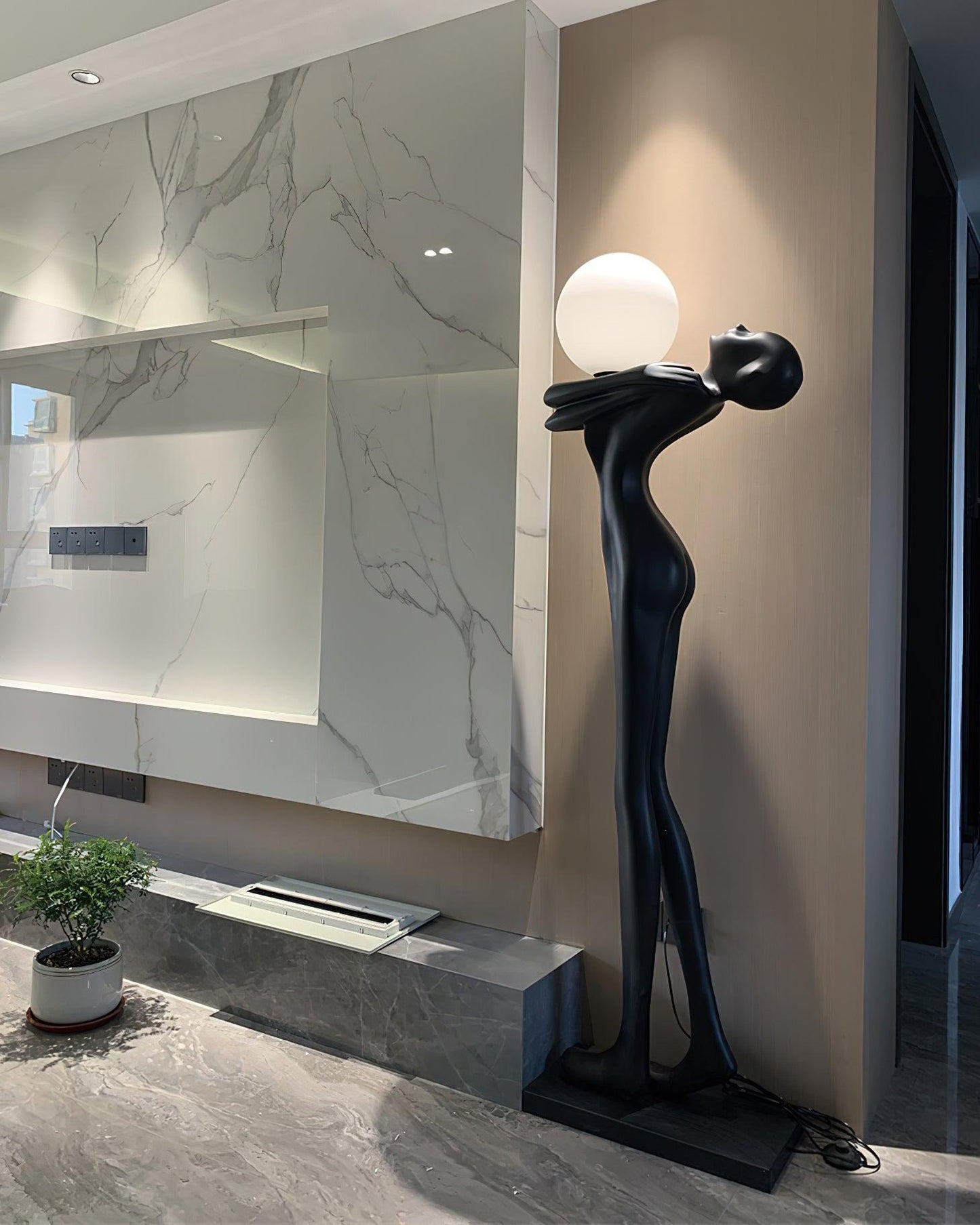Embrace Ball Sculpture Floor Lamp - Modern LED Design