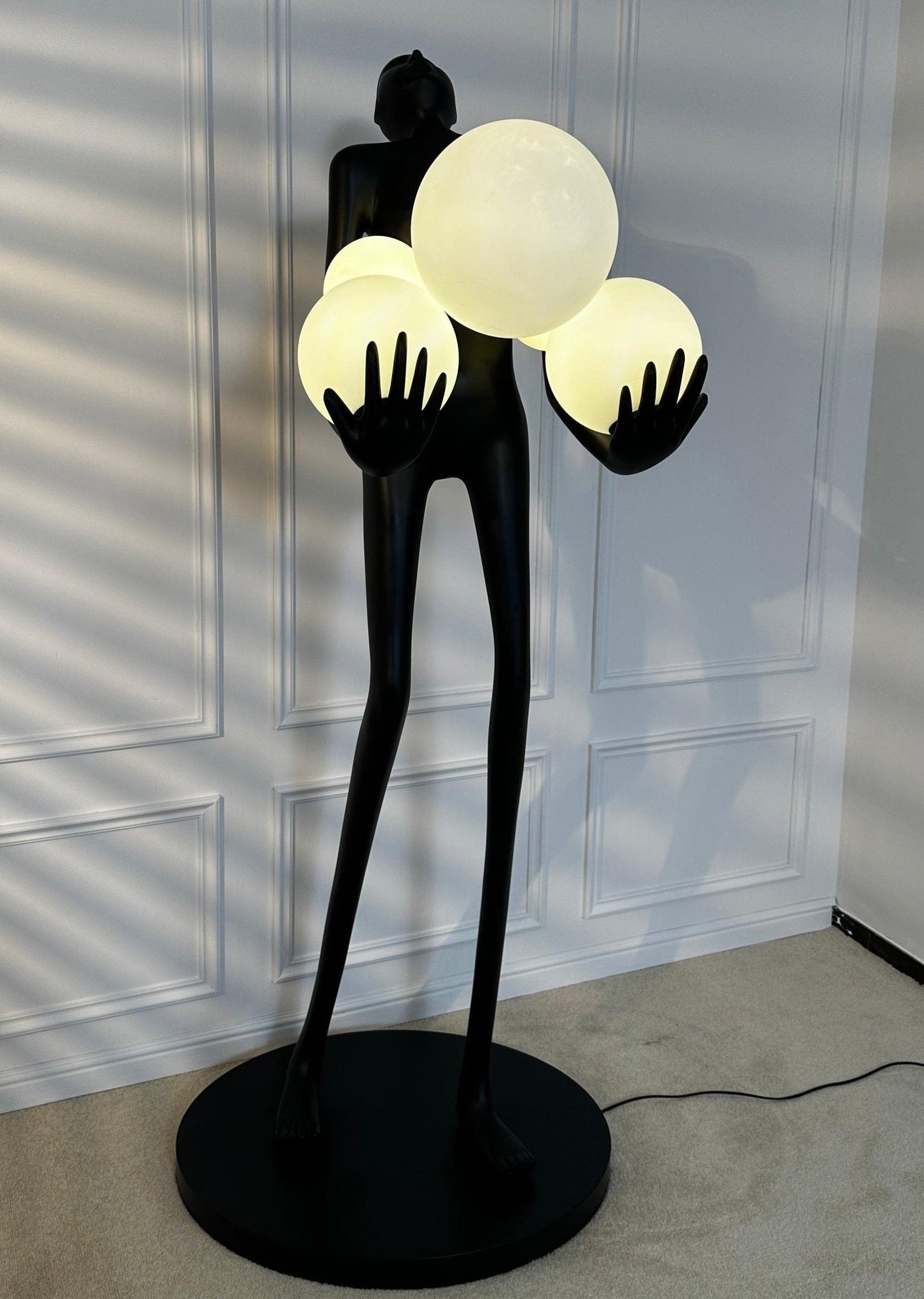 Embrace Sculpture Floor Lamp with Integrated LED Light