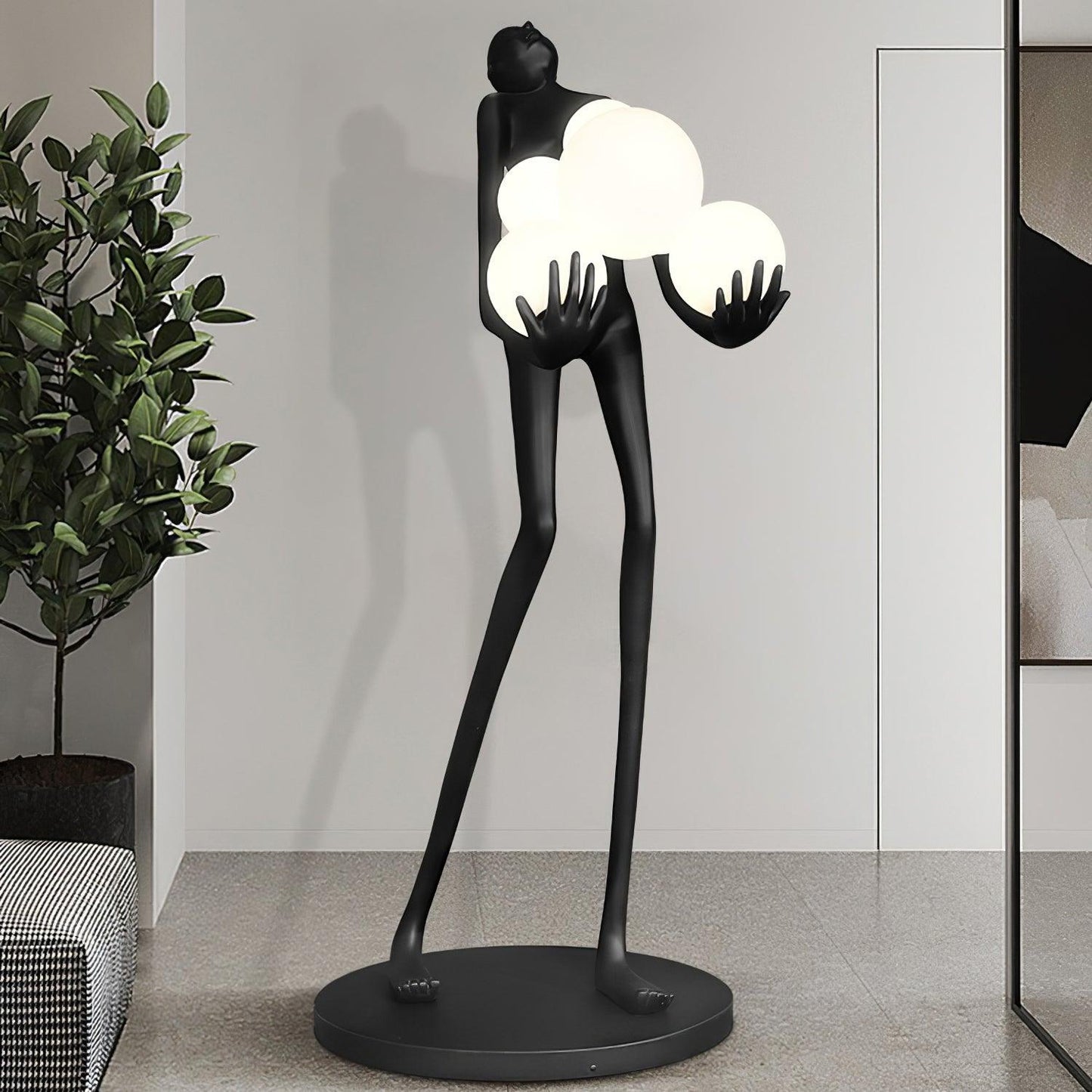 Embrace Sculpture Floor Lamp with Integrated LED Light