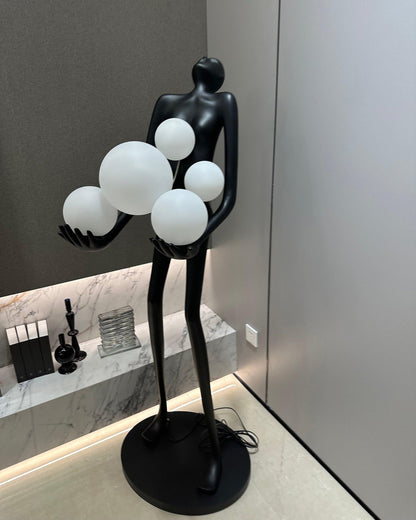 Embrace Sculpture Floor Lamp with Integrated LED Light
