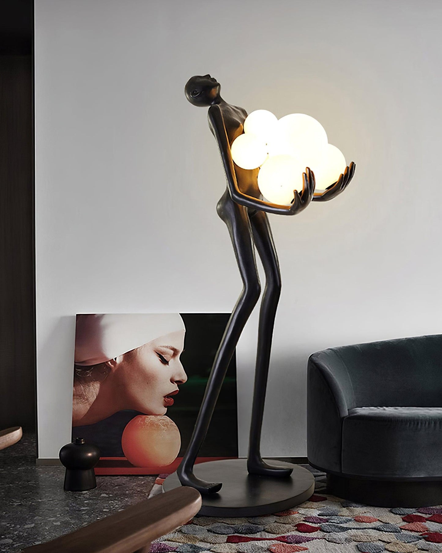 Embrace Sculpture Floor Lamp with Integrated LED Light