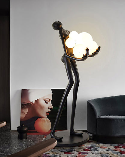 Embrace Sculpture Floor Lamp with Integrated LED Light