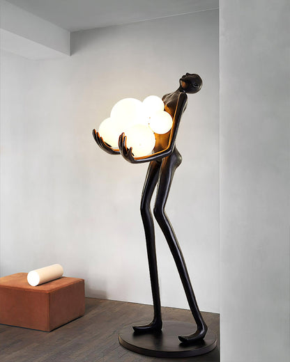 Embrace Sculpture Floor Lamp with Integrated LED Light