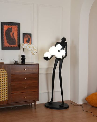 Embrace Sculpture Floor Lamp with Integrated LED Light